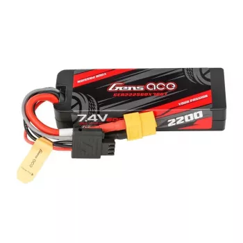 Lipo akumuliatorius Gens ace G-Tech 2200mAh 7.4V 2S1P 60C GRP-76 Hardcase su XT60 kištuku