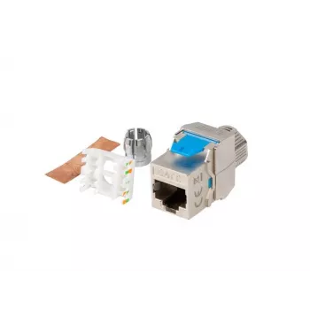 Keystone modulis Lanberg KSF8-4000 plokščias mėlynas sidabrinis RJ-45 CAT.8.1 FTP