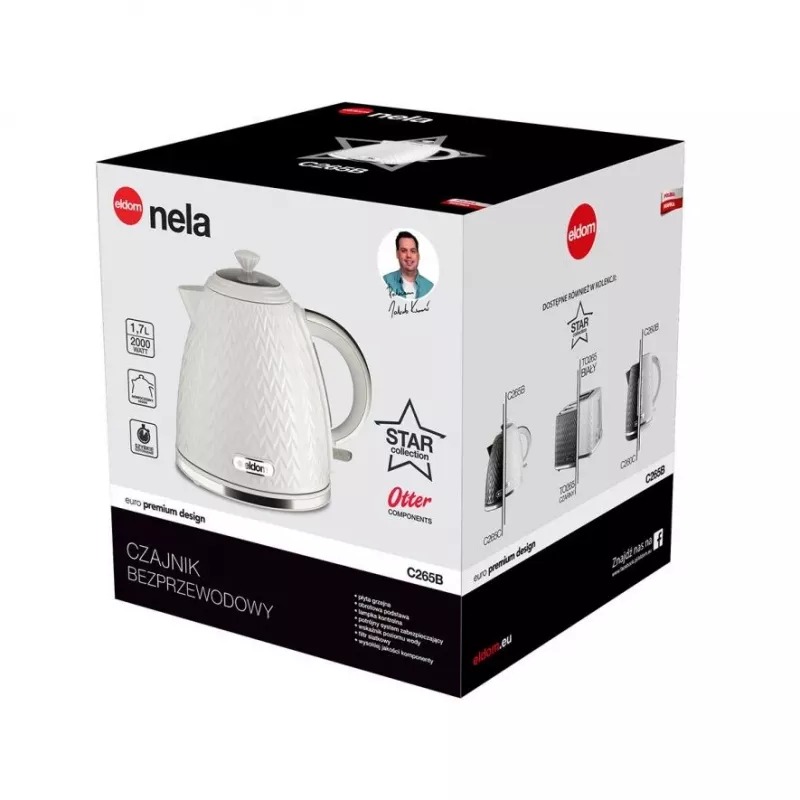 ELDOM C265B NELA elektrinis virdulys 1,7 l 2000 W Baltas