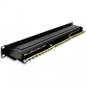 DeLOCK 66876 skydinė plokštė 1U Cat6a juoda metalinė