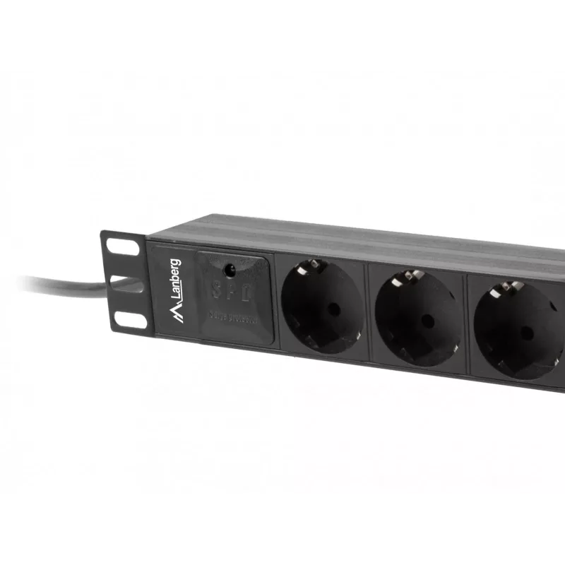 Lanberg PDU-03E-0200-BK maitinimo paskirstymo įrenginys (PDU) 3 AC lizdai 1U Juoda