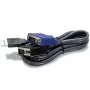 TRENDnet TK-CU10 – KVM kabelis – USB A tipo, 4 kontaktų, HD-15 (M) – HD-15 (M) – 3,1 m – juodas