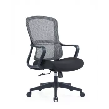 Ergonominė biuro kėdė Up Up Darwin, juoda, juodas audinys + pilkas tinklelis