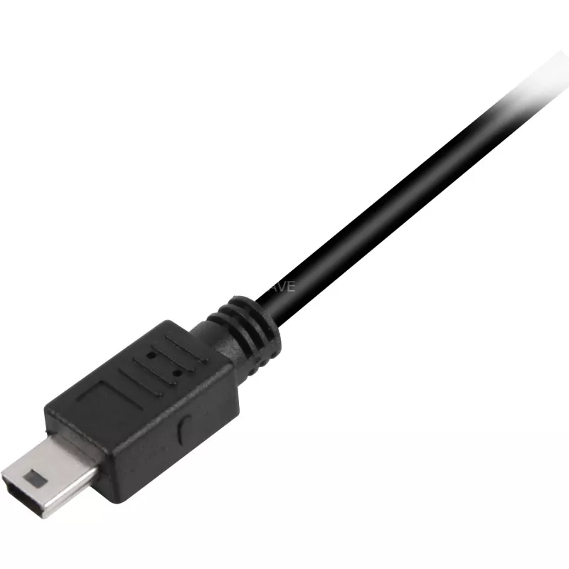 USB 2.0 laidas, USB-A kištukas > Mini-USB kištukas (juodas, 1,0 m, dvigubai ekranuotas)