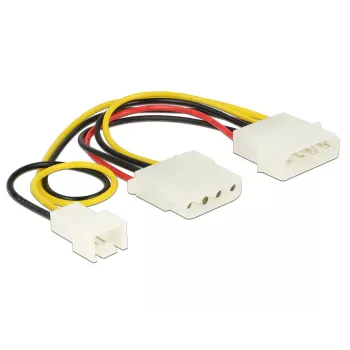 Vidinis maitinimo laidas DeLOCK 83658 0,39 m 3 kontaktų į 2 x Molex 4 kontaktų