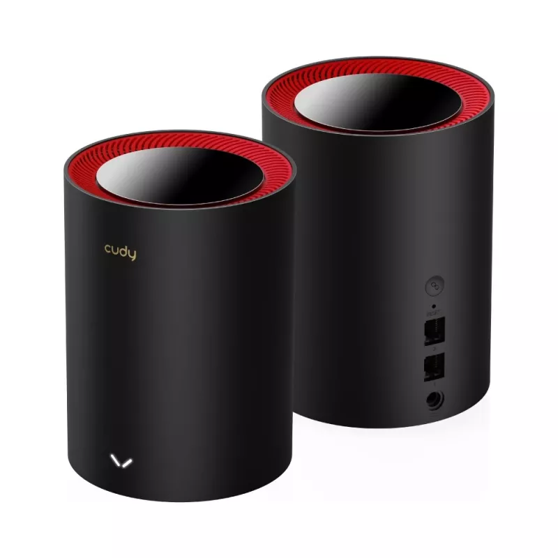 Cudy M3000 2 rinkinys Dviejų juostų (2,4 GHz / 5 GHz) Wi-Fi 6 (802.11ax) Juoda, Raudona 1 Vidinė
