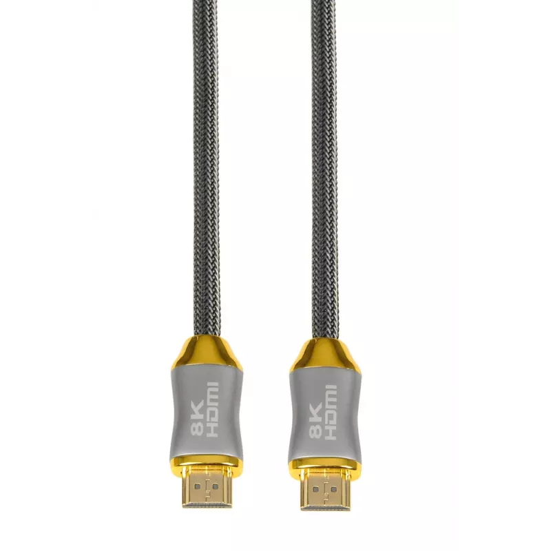 HDMI kabelis IBOX HD08 2 m, HDMI Type A kištukas–kištukas, HDMI 2.1, sidabrinis