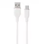 Silicone kabelis USB Type-A – Type-C (baltas, 2 m)