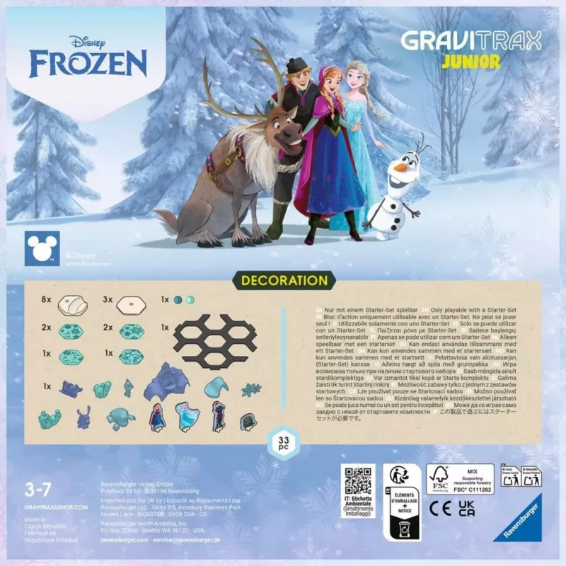 Ravensburger GraviTrax Junior Plėtimo Rinkinys Frozen Track 23861 – praplėtimas GraviTrax Junior konstrukcijų sistemai