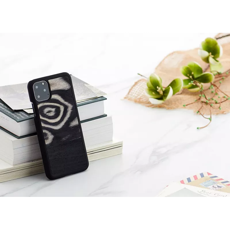 Apsauginis dėklas iPhone 11 Pro Max man and wood leopard black raštas