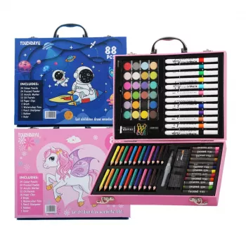 Piešimo ir tapybos rinkinys Extralink Blue Astronaut – 88 dalys (dažai, teptukai, aksesuarai)