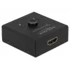 DeLock HDMI 2:1 dvipusis jungiklis 4K 60 Hz kompaktiškas – Mažmeninė dėžutė – Vaizdo/garso perjungiklis – 2 x HDMI – stalinis (64072)
