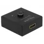 DeLock HDMI 2:1 dvipusis jungiklis 4K 60 Hz kompaktiškas – Mažmeninė dėžutė – Vaizdo/garso perjungiklis – 2 x HDMI – stalinis (64072)