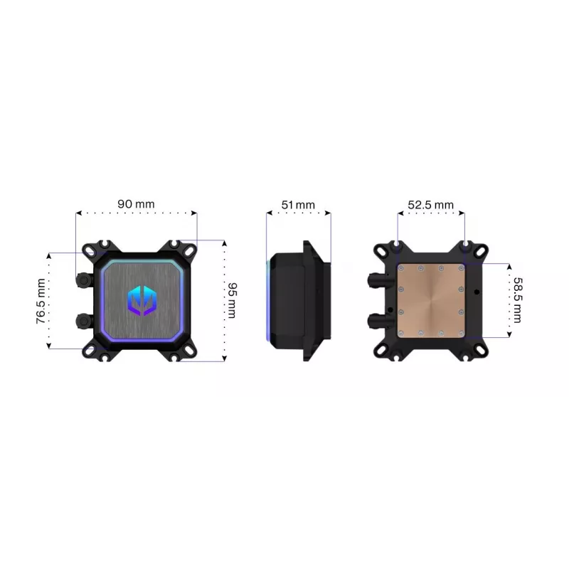 Vandens aušintuvas ENDORFY Navis F360 ARGB Black — 360 mm radiatorius, 3x 120×25 mm ventiliatoriai, 250–1800 RPM, siurblys 1600–2600 RPM, LGA 1700/AM5/AM4