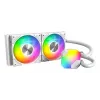 AIO vandens aušintuvas Montech Hyper Flow ARGB 240 mm White – 240 mm radiatorius, ARGB apšvietimas, balta spalva