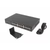 Nevaldomas jungiklis LANBERG RSGE-24 — 24× Gigabit Ethernet 1U, montuojamas į stelažą, juodas