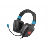 Žaidimų ausinės Fury NFU-1584 su ausinių mikrofonu, uždaro tipo, 98 dB, 15–25000 Hz, 2 m laidas, USB ir 3,5 mm, mėlyna