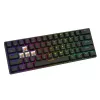 Mechaninė žaidimų klaviatūra SAVIO BLACKOUT X2 PEACH — 61 klavišų 60% QWERTY, RGB LED, hot-swap, USB Type-A/Type-C, atjungiamas kabelis