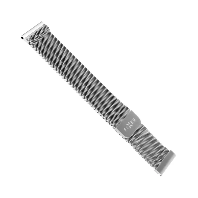 Laikrodžio tinklinis dirželis FIXED FIXMEST-20MM-SL — 20 mm sidabrinė metalinė apyrankė su greito atsegimo spyruoklėmis