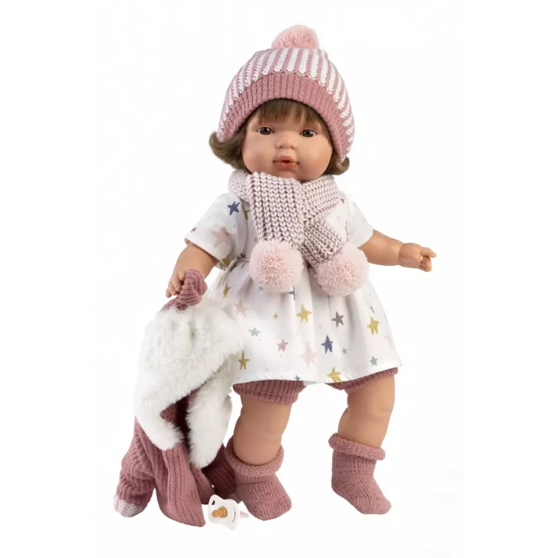 Lėlė Llorens Lola, 38 cm, verkianti, realistiniai bruožai, minkštas kūnas