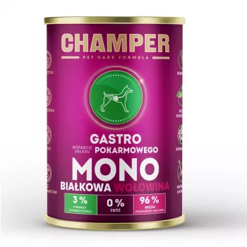 CHAMPER Gastro Monoprotein Jautiena - šlapias šunų ėdalas - 400g