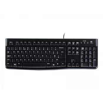 Logitech Desktop MK120, laidinis, USB, QWERTZ, juodas, su pele