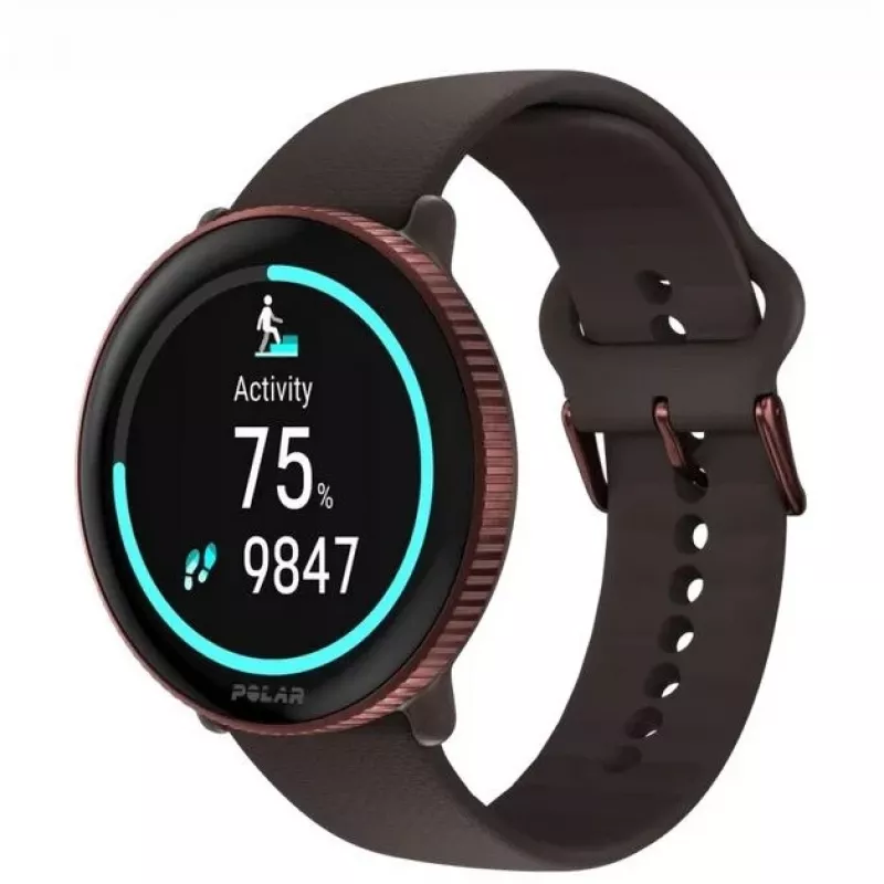 Polar Ignite 3 Titanium Brown Leather M/L – išmanusis laikrodis su titano apdaila ir odiniu dirželiu