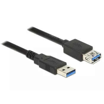 USB 3.2 Gen 1 ilginimo laidas, USB-A kištukas > USB-A lizdas (juodas, 2 m, SuperSpeed)