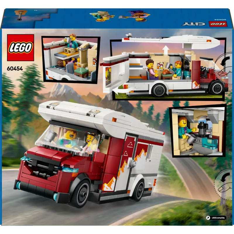 Konstruktorius LEGO City Nuotykių Kempingvagonas 60454, 385 dalių, aukštis 80 mm, nuo 6 metų