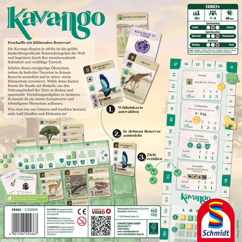 Kavango, Stalo žaidimas