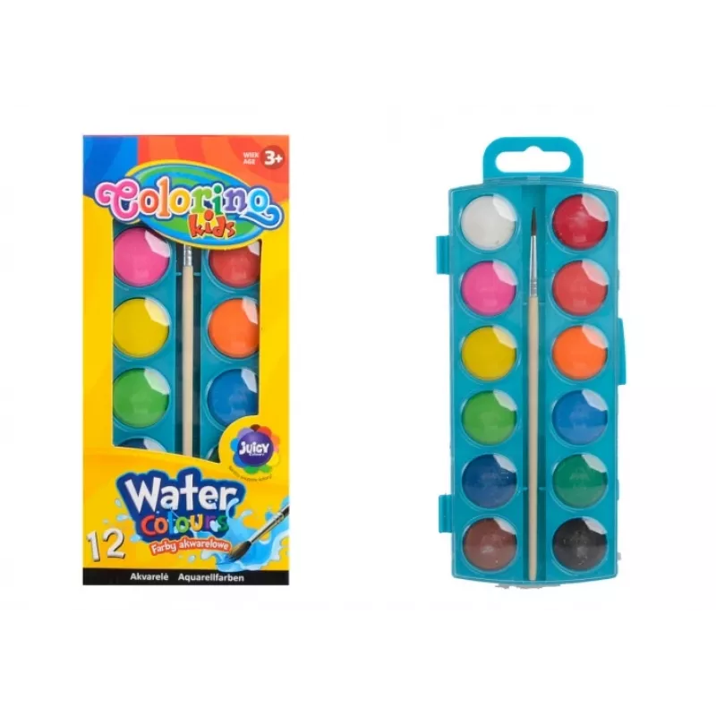 Colorino Kids akvareliniai dažai maži 12 spalvų