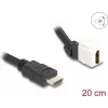 DeLOCK Keystone modulio laidas HDMI (vyriškas) į (moterišką) 45° kampu 8K 60 Hz 20 cm juodas