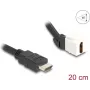 DeLOCK Keystone modulio laidas HDMI (vyriškas) į (moterišką) 45° kampu 8K 60 Hz 20 cm juodas
