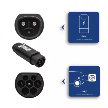 Akyga AK-SC-E22 elektromobilių įkrovimo adapteris Tesla į GB/T, 1 fazės, 32 A