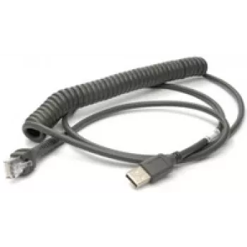 Honeywell USB kabelis, spiralinis, 2,9 m, juodas, skirtas Voyager/Fusion/Focus (53-53235-N-3)