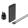 Belkin BoostCharge – Powerbank su integruotu maitinimo šaltiniu, 10000 mAh, PD, 3 išvesties prievadai (24 kontaktų USB-C, 2x USB-A)