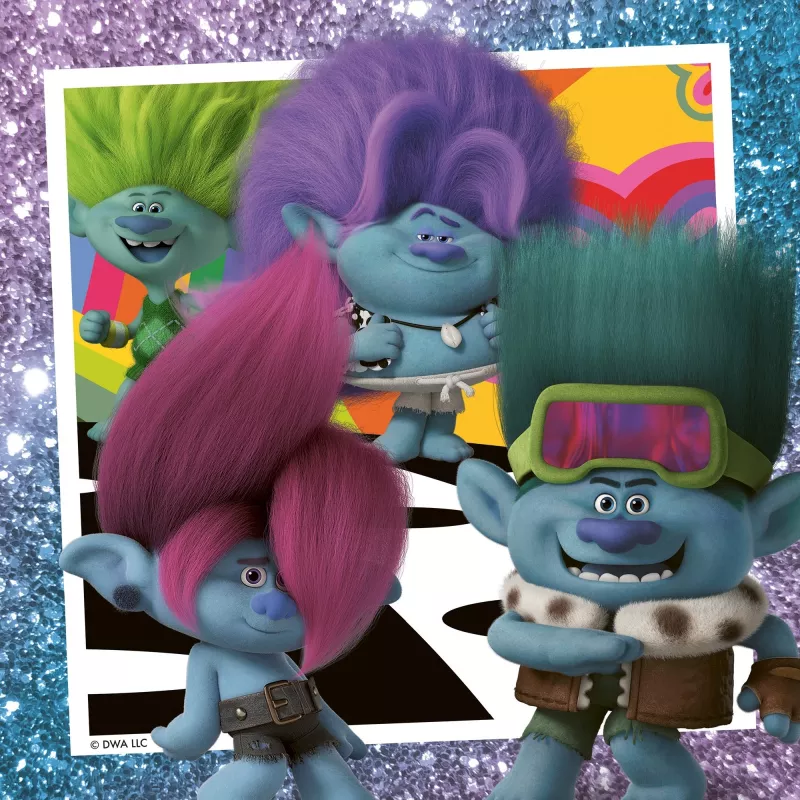 Vaikų dėlionė Trolls 3 (3x 49 dalių)