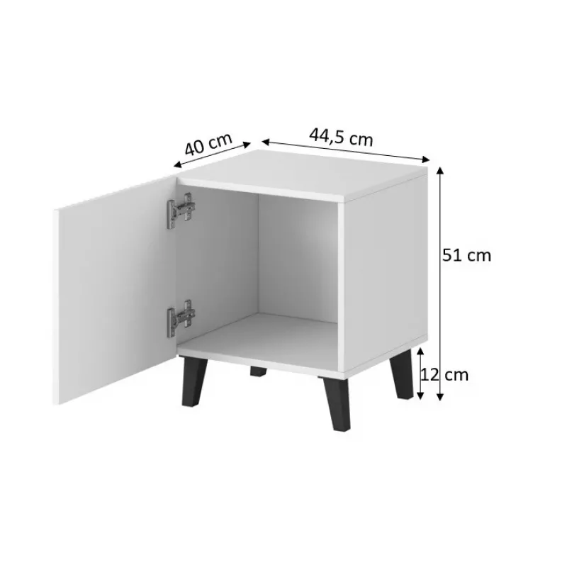 Nakties staliukų komplektas cama meble PAFOS, 2 vnt., 45×40×51 cm, matinė juoda, MDF/medžio drožlių plokštė
