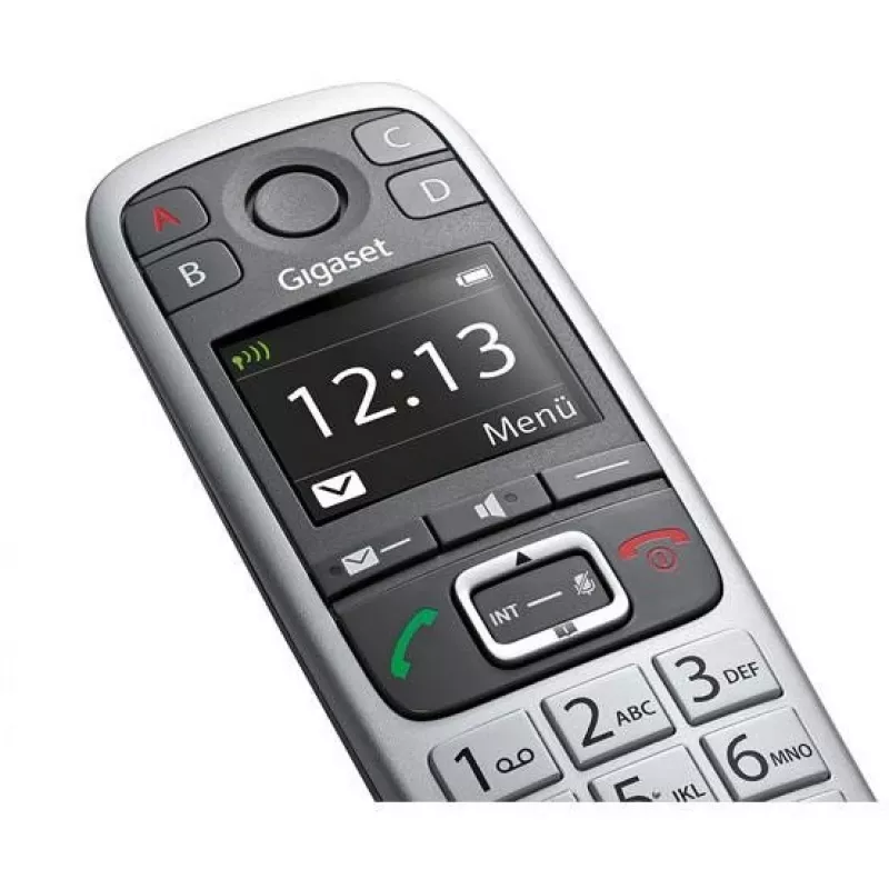 Gigaset E560 belaidis DECT telefonas su skambučio numerio atpažinimu, juodai sidabrinis