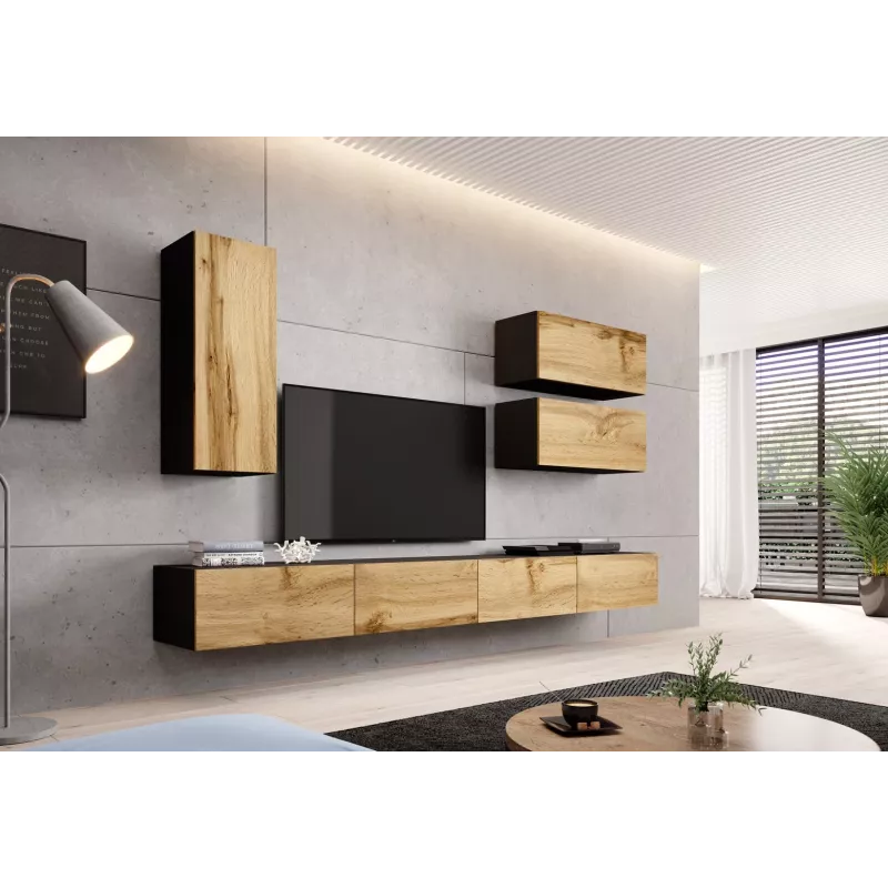 Cama TV stand VIGO 140 30/140/40 Juoda/wotan oak