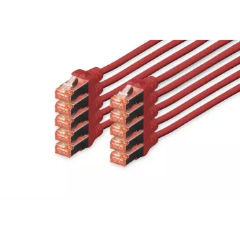 Tinklo kabelis Digitus CAT 6 S/FTP RJ-45 1m Raudonas