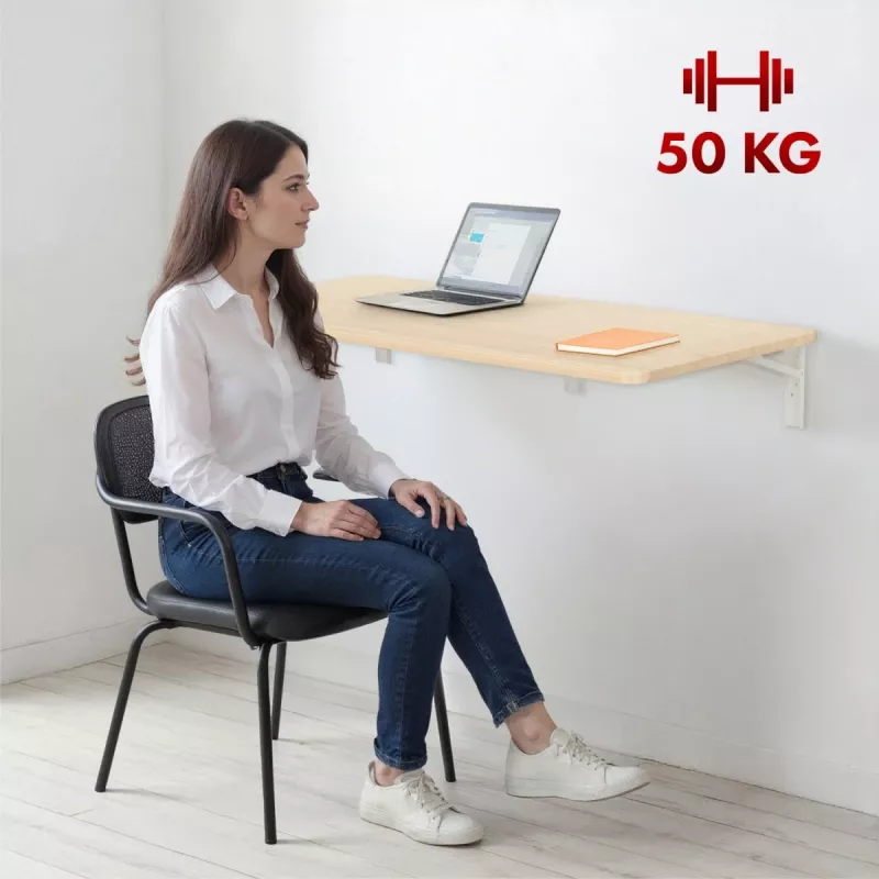 Sulankstoma sieninė lentyna MACLEAN MC-128 WD 100×40 cm medžio apdaila