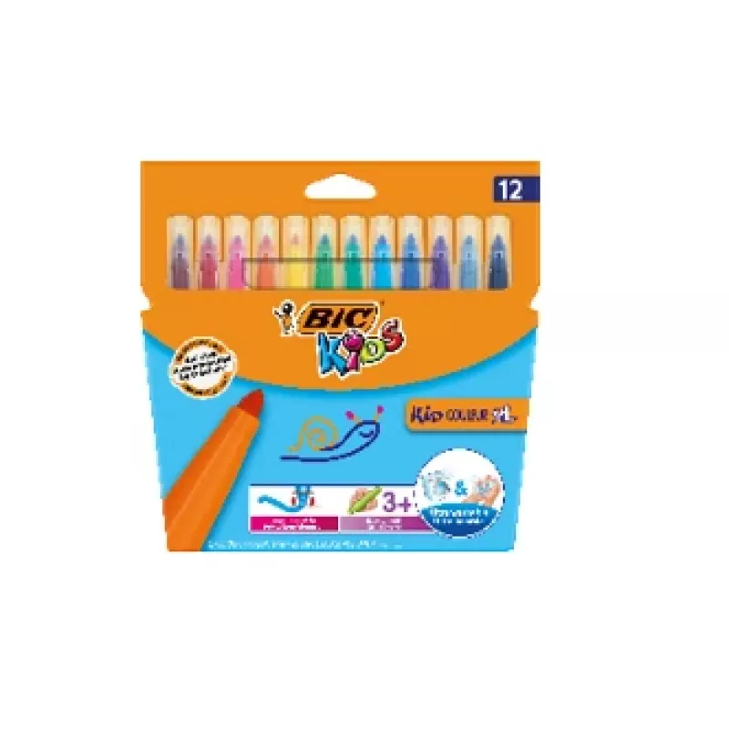 Flomasteriai BIC Kid Couleur XL Multicolour 12 spalvų