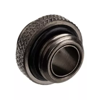 Adapteris Alphacool G1/4 AG į G1/4 AG, metalinis kampinis jungimas, juodas