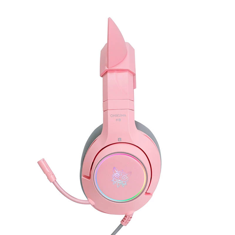 Ausinės Onikuma K9 Pink RGB žaidimams