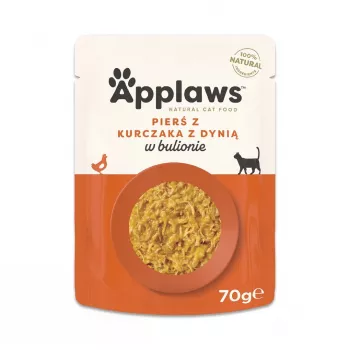 Applaws šlapias kačių ėdalas maišelyje — Vištienos krūtinėlė su moliūgu, 70 g, suaugusioms katėms