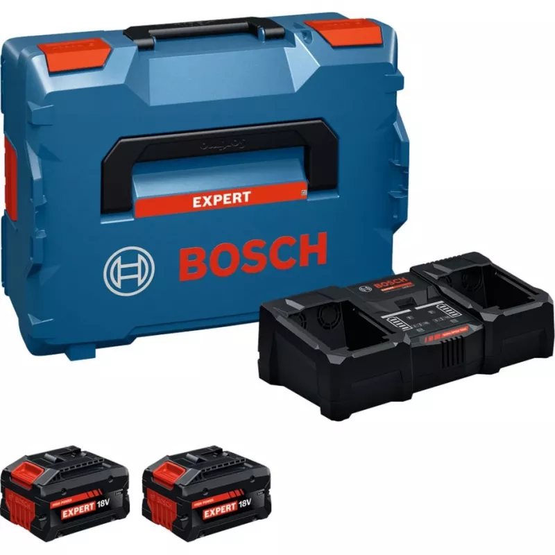 Bosch EXPERT 18V pradinis rinkinys su 2 akumuliatoriais ir įkrovikliu L-BOXX dėkle