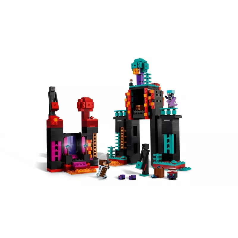 Konstrukcinis žaislas LEGO Minecraft rinkinys 21279 Endermano bokštas, 867 dalių, 2 minifigūrėlės, 450 mm aukštis
