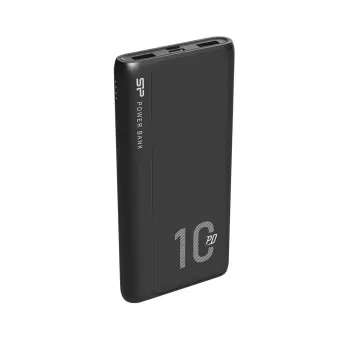 Nešiojamas įkroviklis Silicon Power QP15 10000 mAh, LiPo, 2x USB-A + 2x USB-C, Micro-USB įvestis, juodas