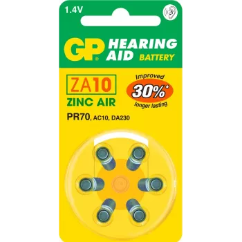 GP Batteries vienkartinė baterija klausos aparatams ZA10 (6 vnt.)